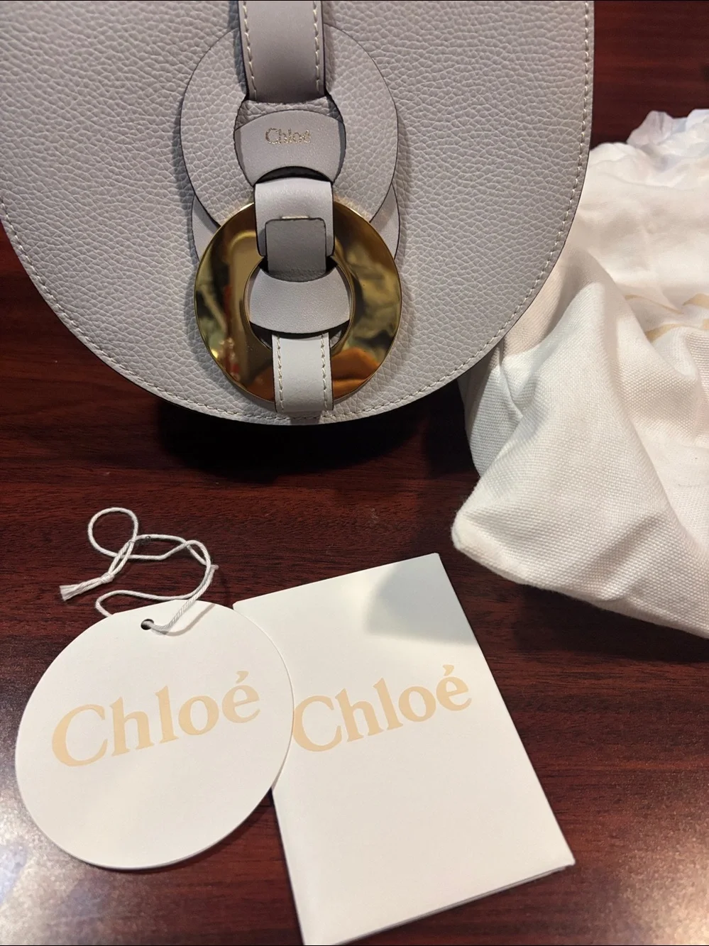 Chloe Women's Leather Shoulder Bag in Light Gray all inclusions !
